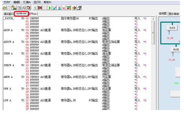 RISC結(jié)構(gòu)模型計(jì)算機(jī)實(shí)時(shí)圖形調(diào)試界面